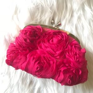 Hot pink evening wear clutch bag